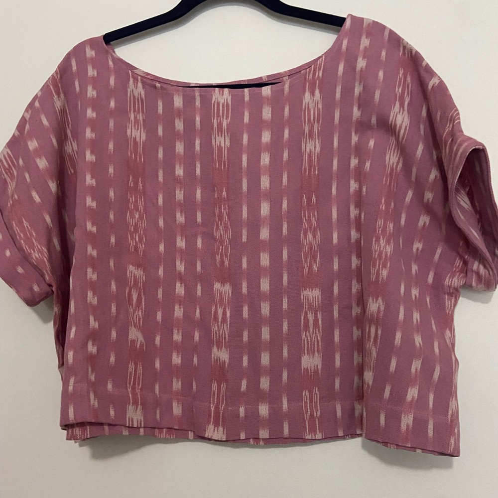 Stela 9 Pink Cropped Easy Jaspe Top